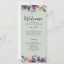 Programa Abstract Watercolor Floral Wedding