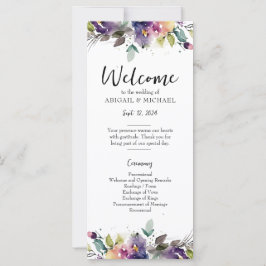 Programa Abstract Watercolor Floral Wedding