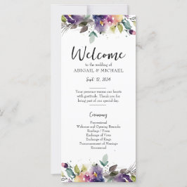 Programa Abstract Watercolor Floral Wedding