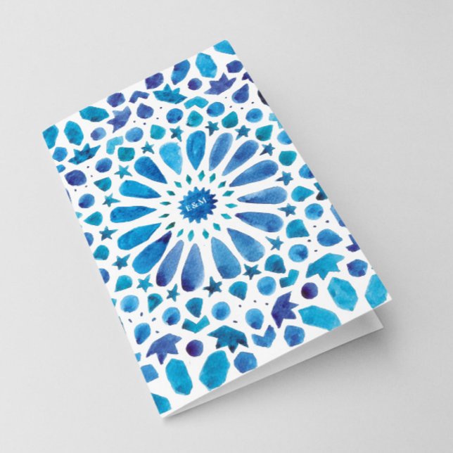 Programa Acuarela Azul Baldosa Mediterránea Boda Plegada (Subido por el creador)