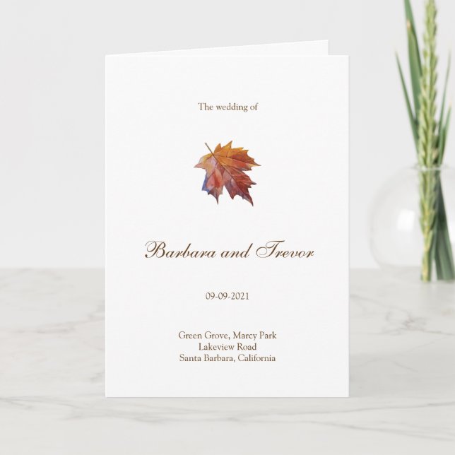 Programa Acuarela Caer Leaf Caer Boda de Naturaleza (Anverso)