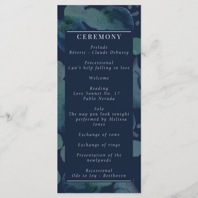 Programa Acuarela de resumen de esmeralda de la marina mode (Anverso)