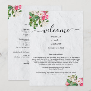 Programa Acuarela Magnolia Flores Boda Itinerario