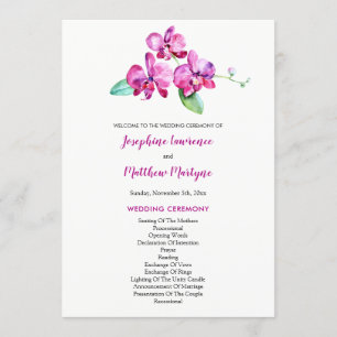 Programa Acuarela Orquídea Púrpura Boda Floral