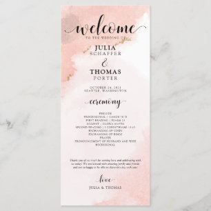 Programa Acuarela rosa y Boda de oro Orden de Ceremonia