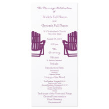 Adirondack Chairs Plum Beach Wedding Program