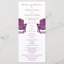 Programa Adirondack Chairs Plum Beach Wedding Program