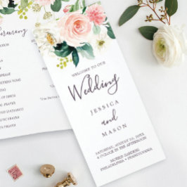 Programa Airy Rubor Tri-Fold Wedding