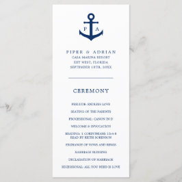 Programa Ancla Monograma Azul Marino Boda Náutica
