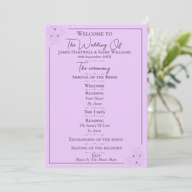 Programa Anemone on Light Lilac (Anverso de pie)