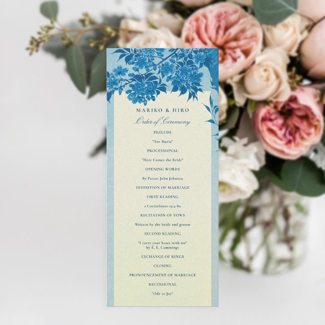 Programa Antiguo Boda japonés de flores de cerezo azul (Subido por el creador)
