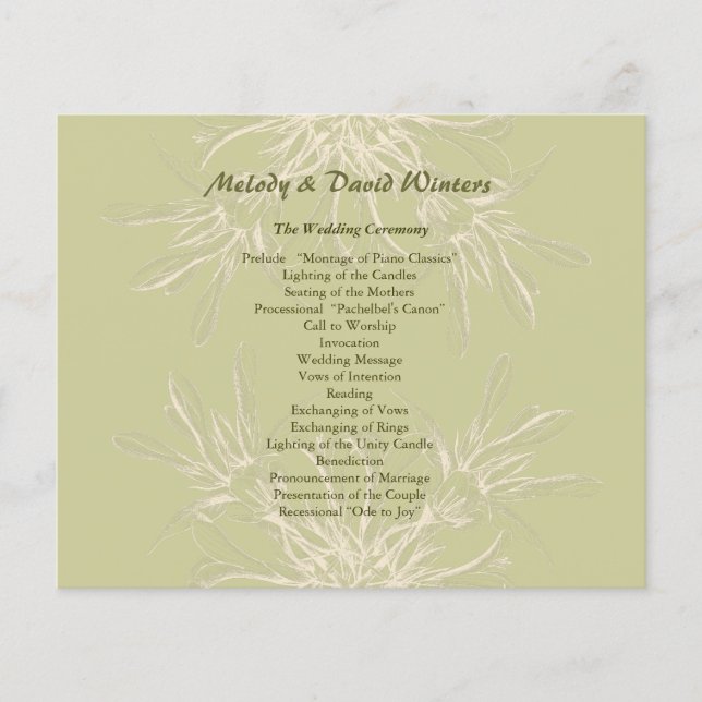 Programa Antiguo de Bodas Florales de Oliva (Anverso)