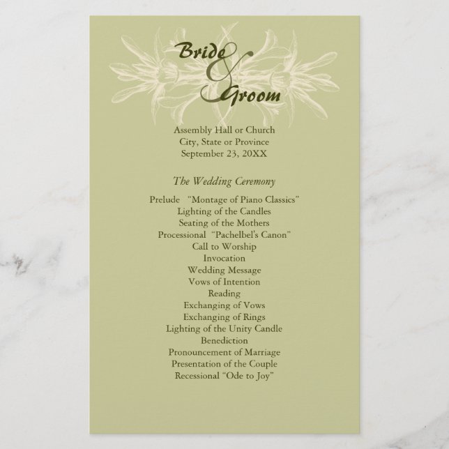 Programa Antiguo de Bodas Florales de Oliva (Anverso)