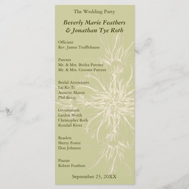 Programa Antiguo de Bodas Florales de Oliva (Anverso)