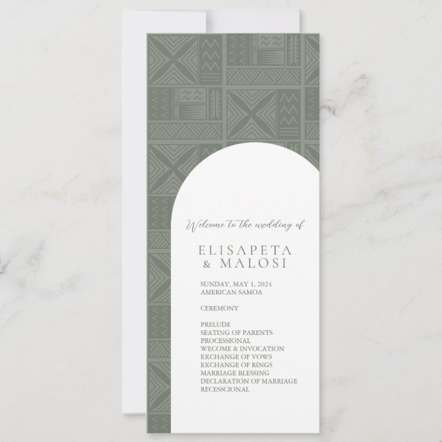 Programa Apia Wedding (Anverso)