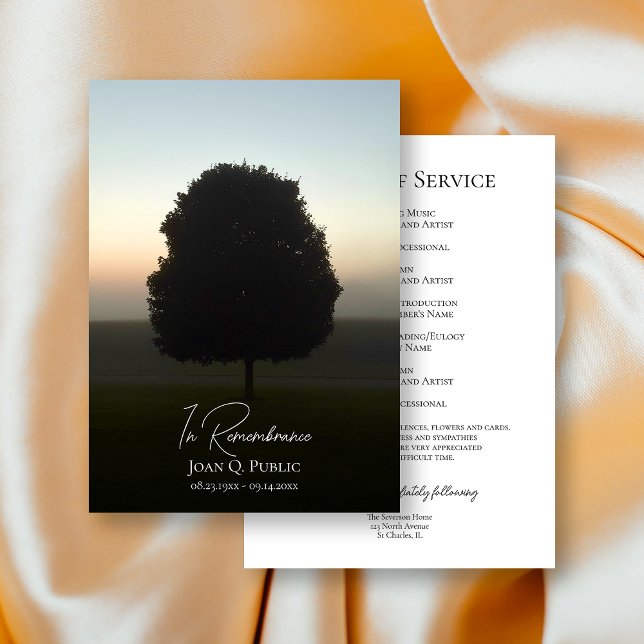 Programa Arbol Natural En El Servicio Memorial Del Funeral  (Subido por el creador)