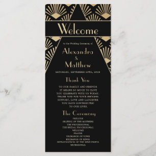 Programa Art Deco Boda Oro Negro Veinte Vintage