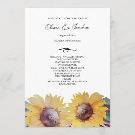 Programa Arte de acuarela de girasol artístico rústico