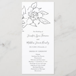 Programa Arte floral elegante de línea neutral para boda