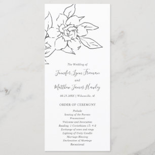 Programa Arte floral elegante de línea neutral para boda