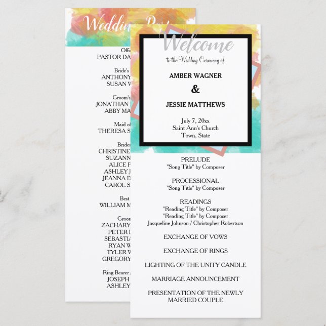 Programa Artsy Gouache Watercolors Geometric  Program (Anverso / Reverso)