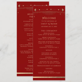 Programa Astronomía Mystical Dark Red Gold Star Star Moon