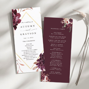 Programa Autumance Romance Gold Frame Burgundy Boda