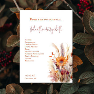 Programa Autumn Boho Floral Boda Blanco