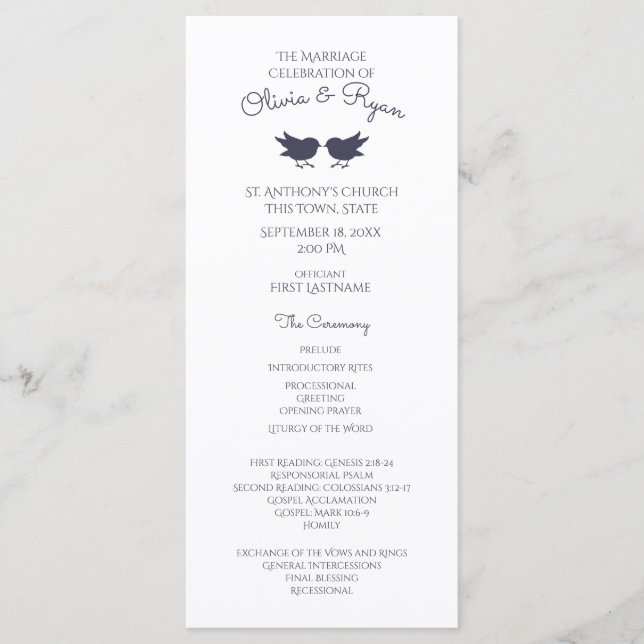 Programa Aves de bosque y morado follaje (Anverso)