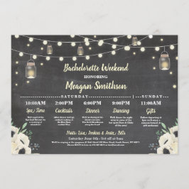 Programa Bachelorette Bridal Shower Itinerary Fireflies Jar