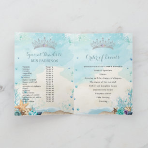 Programa Bajo la playa del mar Quinceañera XV Orden de even
