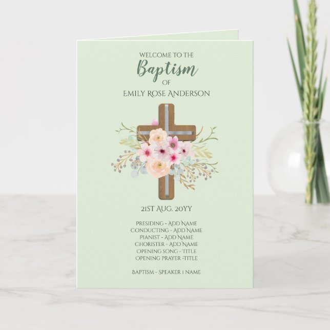 Programa BAPTISM de 4 páginas - SAGE de la Cruz Fl (Anverso)