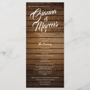 Programa Barn Wood Wedding
