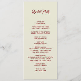 Programa Basic and Elegant double side program card