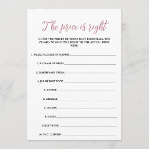 Programa Bebé en flor El precio es el juego correcto