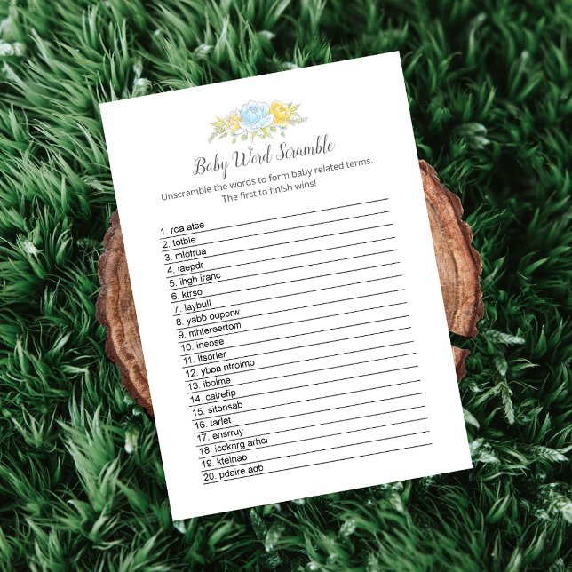 Programa Bebé Word Scramble Boy Teddy Bear Card (Subido por el creador)