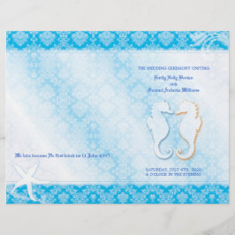 Programa Bi Fold de Boda Azul frente al mar