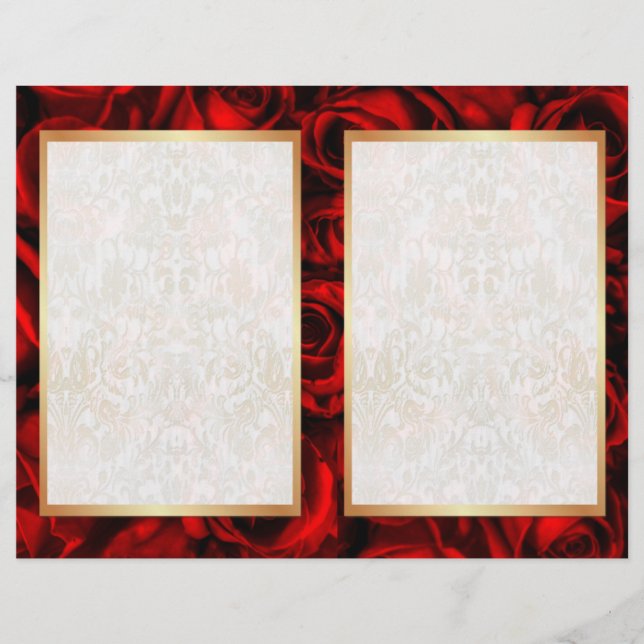 Programa Bi-Fold Red Rose Floral Wedding (Anverso)