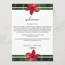 Programa Bienvenida a Itinerario Boda de Plumeria Roja Fran