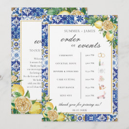 Programa Bienvenida a Lemons Greenery Boda Orden de evento