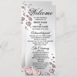 Programa Bienvenida Boda Peach Peach Shiny Hearts Geométric