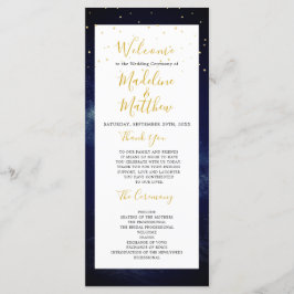 Programa Bienvenida de la Noche Sky Moderno Elegante Boda