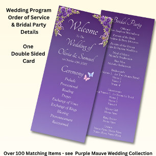 Programa Bienvenido a la Ceremonia de Boda, Flores Moradas