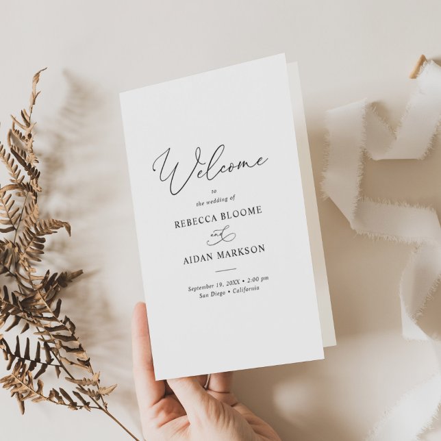 Programa BiFold de Boda de escritura elegante (Subido por el creador)