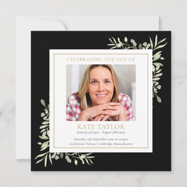 Programa Black Funeral Memorial Order Of Service (Anverso)