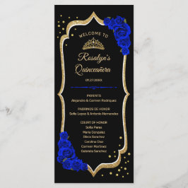 Programa Black Royal Blue Gold Quinceanera