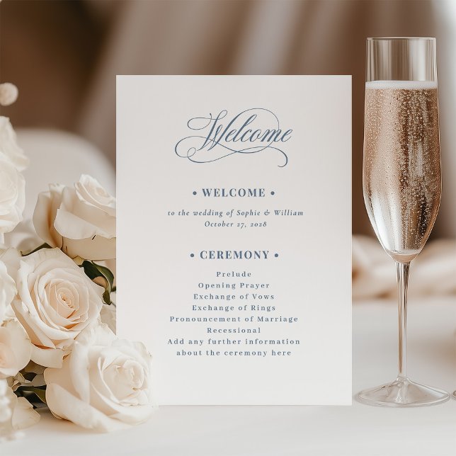 Programa Blanco y Azul Polvoriento | Lujo Bienvenida Boda (Subido por el creador)