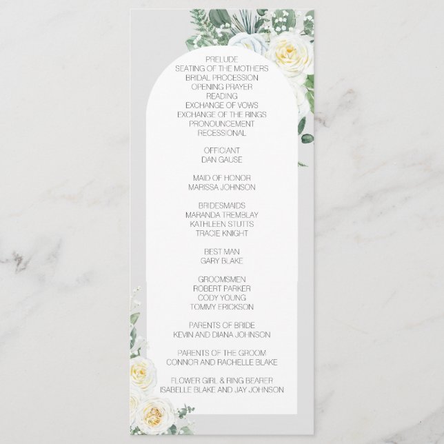 Programa Bloom White Floral Long Program (Anverso)