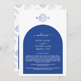 Programa Blue Clam Seashells Coastal Wedding Itinerary