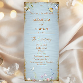 Programa Blue Elegant Wildflower Wedding